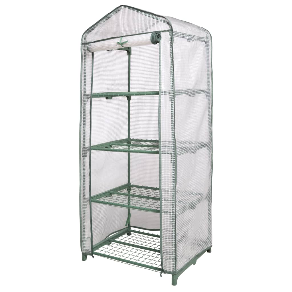 Drivhus / Miniväxthus med 4 hyllplan 69x49x160 cm