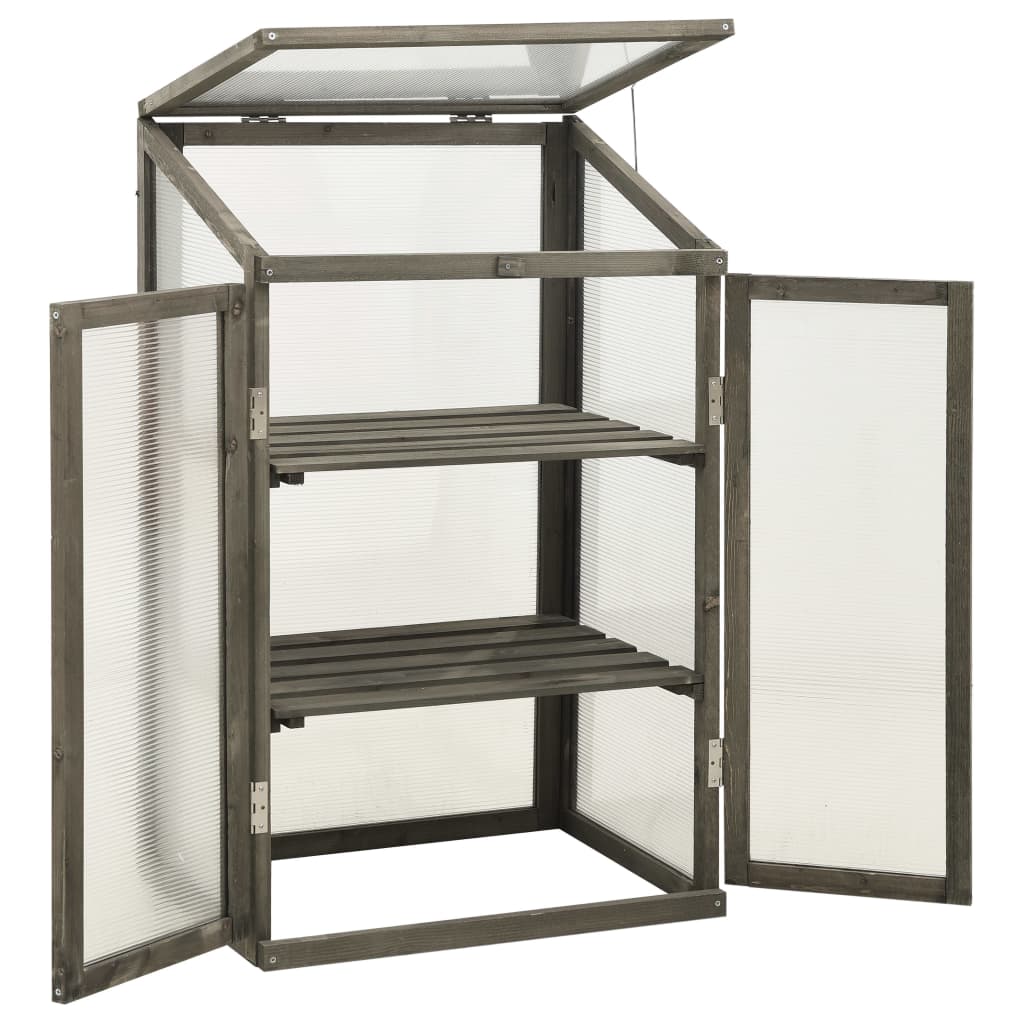 Drivhus i Trä med 2 hyllplan 60x45x100 cm